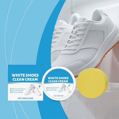 ✨ Blancheur Pro Longue Durée | Crème Nettoyante Sans Rinçage | Pour Sneakers & Tennis 👟【Best Seller】
