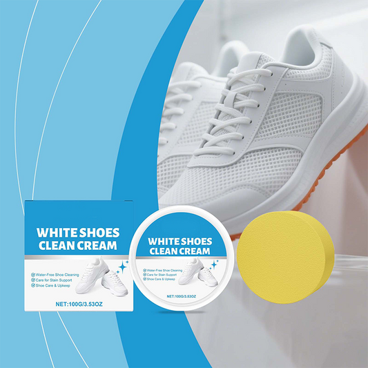 ✨ Blancheur Pro Longue Durée | Crème Nettoyante Sans Rinçage | Pour Sneakers & Tennis 👟【Best Seller】