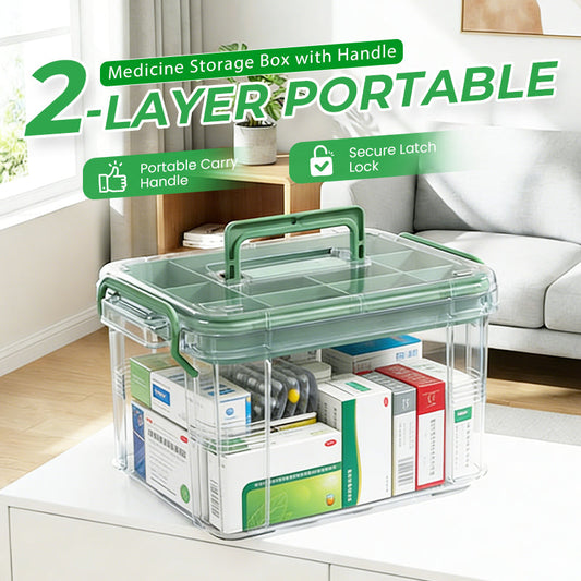 ✈️ Kit de Voyage Indispensable | Organisateur de Médicaments Compact 2 Étages 🧰【-50% Aujourd‘hui】