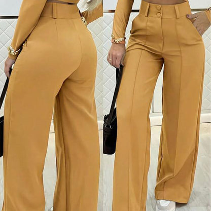 🌸 NOUVEAUTÉ PRINTEMPS 2026 | Pantalon Palazzo Uni à Taille Haute ✨【PROMO LANCEMENT -60%】