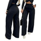 👖🌸💕 PROMO -50% ! Pantalon Femme Taille Haute à Jambes Larges – Tissu Fluide, Couleur Unie & Élégant (7 Couleurs, S-XL)