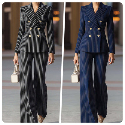 💼 Tailleur d‘Autorité Moderne | Costume Femme à Rayures Princesse ✨【Soldes -60%】