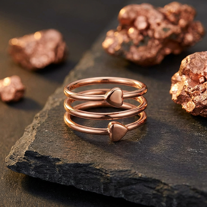 ✨ Pièce Unique Ajustable | Bague Cœur en Cuivre Artisanale | Pour Briller au Quotidien 🔧【Promo -50%】