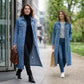 💐 60% DE RÉDUCTION ! Manteau Boutonné Long en Denim – Style & Confort toute la Journée 🧥🌿【Offre Flash】