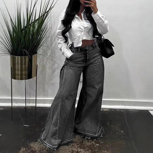 🖤 ARRIVAGE 2026 | Jean Taille Haute Large | Lignes Pures, Look Audacieux 🌟