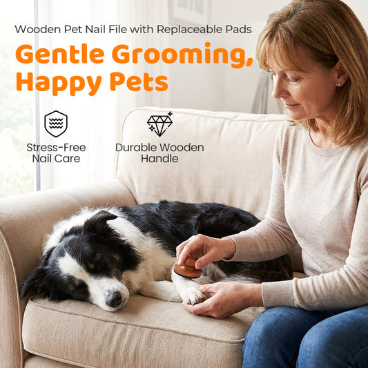 🐕 50% DE RÉDUCTION 🔥 Lime à griffes en bois pour animaux – Patins remplaçables & douce pour les pattes – Idéal pour chiens, chats ou petits animaux – toilettage silencieux et précis ✨🐾