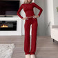 💐50% DE RÉDUCTION ! Ensemble Deux Pièces Femme – Haut & Pantalon Large, Coupe Tendance ✨👗【Offre Limitée】
