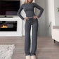 💐50% DE RÉDUCTION ! Ensemble Deux Pièces Femme – Haut & Pantalon Large, Coupe Tendance ✨👗【Offre Limitée】
