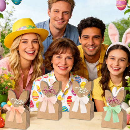 🐰 Nouveauté 2026 | Sachets Cadeaux Lapin de Pâques avec Rubans 🎀【Idéal pour Chasse aux Œufs】