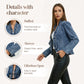 💐50% DE RÉDUCTION ! Veste en Jean Femme à Volants – Denim Léger & Tailleur Délavé 🌸👖【Stock Limité】