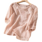 🌸🌿 OFFRE LIMITÉE 50% DE RÉDUCTION! Blouse en Mélange Coton-Lin Brodée pour Femme – Tissu Respirant, Broderie Florale Délicate, Coupe Relax – Parfaite pour le Travail, les Week-ends ou les Sorties Décontractées 🧵☀️