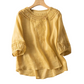 🌸🌿 OFFRE LIMITÉE 50% DE RÉDUCTION! Blouse en Mélange Coton-Lin Brodée pour Femme – Tissu Respirant, Broderie Florale Délicate, Coupe Relax – Parfaite pour le Travail, les Week-ends ou les Sorties Décontractées 🧵☀️