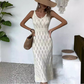 ☕🛍️ Indispensable 2026 | Robe V-Neck en Maille Ajourée | Style Facile pour Toutes Occasions 💫【-50%】