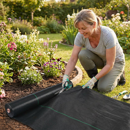 🌱🛒 -50% ! ⛏️Toile de Paillage Anti-Mauvaises Herbes – Bloque la Lumière, Respirante & Résistante.