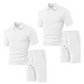 👔 OFFRE LIMITÉE -50% ! ✨ Ensemble 2 Pièces Homme – Imprimé Losange, Haut à Col, Short, Coupe Confortable ✨