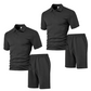 👔 OFFRE LIMITÉE -50% ! ✨ Ensemble 2 Pièces Homme – Imprimé Losange, Haut à Col, Short, Coupe Confortable ✨