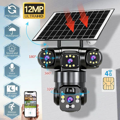 📹☀️ Offre à durée limitée : 64 % de réduction ! Caméra de sécurité extérieure Wi-Fi 6K 9 MP à triple objectif 🌳