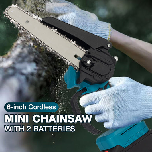 🌳🛒 -50% ! 🔬Tronçonneuse Portable Sans Fil 6 Pouces – Moteur Sans Balais, Batterie Lithium & Anti-Recul