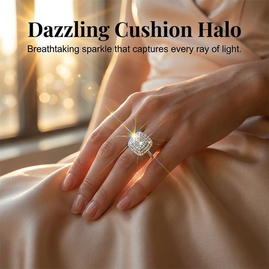 💐50% DE RÉDUCTION ! Bague Halo Brillante pour Soirées – Design Éclatant & Or Fini 🥂💃【Promo Exceptionnelle】