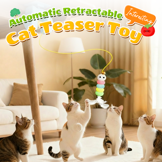 💐50% DE RÉDUCTION ! Teaser Automatique Rétractable – Jeu Interactif Anti-Ennui 🧶🐈【Prix Exceptionnel】