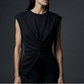 💐50% DE RÉDUCTION ! Robe Plissée à Manches Courtes avec Poches (Blanc/Gris/Noir, S-2XL) – Légère & Non Froissable pour l’Été ☁️🌸【Offre Limitée】