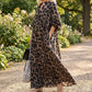 🐆 50% DE RÉDUCTION! 👗 Robe chemise longue oversize imprimé léopard – Coupe fluide, tissu léger & style tendance – Parfaite pour un look décontracté & chic 🦋