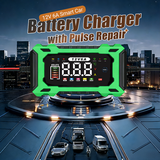 🔋 PROMO LIMITÉE 50% DE RÉDUCTION ! ✨ Chargeur de Batterie Voiture 12V 6A – Intelligent, Numérique, 6-100Ah ✨