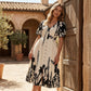 💐50% DE RÉDUCTION ! Robe à Col V & Imprimé Floral – Style Naturel, Look Frais 🌿🌼【Offre Spéciale】