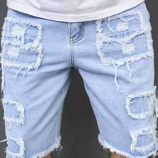 🔥Offre spéciale 2026 : 50 % de réduction !🔥 Short en jean déchiré pour homme avec détails effilochés