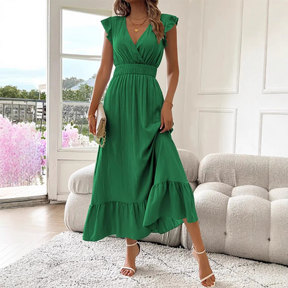 💐60% DE RÉDUCTION ! Robe Longue Volants & Fluide – Romantique & Aérienne 🦋🌺【Offre Limitée】
