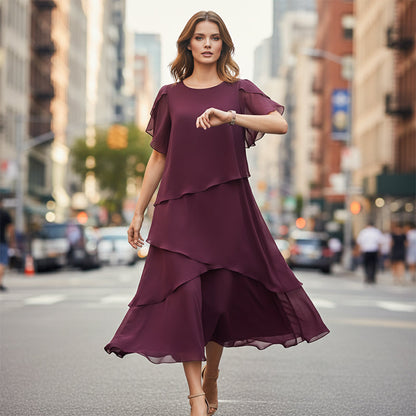 💐60% DE RÉDUCTION ! Robe à Volants & Manches Papillon – Élégance Française au Quotidien 🇫🇷✨【Offre Limitée】