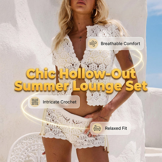 💐60% DE RÉDUCTION ! Short & Haut Crochet Aéré – Frais, Féminin & Tendance 🌸🌿【Offre Flash】
