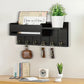 🏠🛒 -50% ! 🗝️Porte-Courrier & Porte-Clés Mural avec Étagère – Bois, Crochets Robustes & Design Élégant