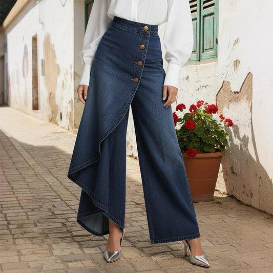💐60% DE RÉDUCTION ! Pantalon-jupe en jean confortable – Liberté de mouvement comme un short, style d’une jupe 🚶‍♀️💨【Prix Exceptionnel】