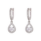 💎 50% DE RÉDUCTION! Boucles d'Oreilles Créoles Larme – Zirconiums Étincelants, Sertissage Pavé & Finition Or/Argent 💍
