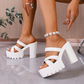 👠 PROMO LIMITÉE 60% DE RÉDUCTION ! 💃 Sandales à Plateforme – Talon Bloc, Semelle Crantée & Bride Croisée ✨