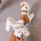 👠 PROMO LIMITÉE 60% DE RÉDUCTION ! 💃 Sandales à Plateforme – Talon Bloc, Semelle Crantée & Bride Croisée ✨