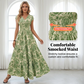 🍁 PROMO LIMITÉE 50% DE RÉDUCTION ! ✨ Robe Longue Femme – V, Imprimé Floral, Taille Froncée ✨