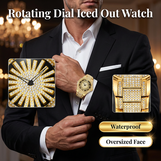 💐60% DE RÉDUCTION ! Montre homme à cadran rotatif serti de diamants – Effet diamant intégral ultra-brillant ✨💎【Offre Limitée】