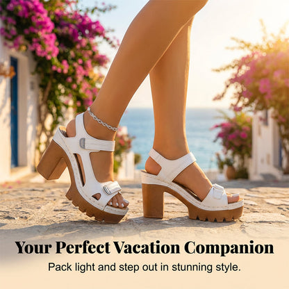 💐50% DE RÉDUCTION ! Sandales à Plateforme – Boucles Velcro Réglables pour un Ajustement Parfait 🌊🦶【Offre Limitée】