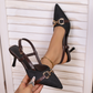 💐50% DE RÉDUCTION ! Escarpins à Bout Pointu avec Chaîne Métallique – Élégance & Féminité 👠✨【Offre Limitée】