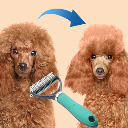 💐50% DE RÉDUCTION ! Brosse Double Face Chien/Chat – 2 Côtés : Démêlage & Nettoyage 🐾🧹【Stock Limité】