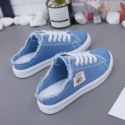 ☀️💨 -50% ! 👟Mules baskets en jean – Enfiler facile & confortable.