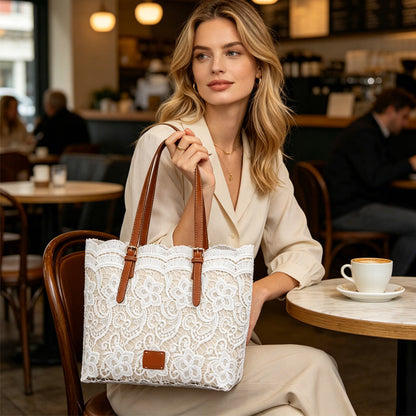💐50% DE RÉDUCTION ! Sac Fourre-Tout Romantique en Dentelle – Ajoutez une Touche Chic à Chaque Tenue 🌸💕【Offre Limitée】