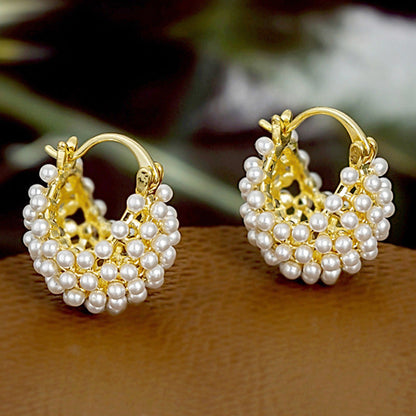 💐50% DE RÉDUCTION ! Boucles d‘Oreilles Anneaux Perles Fausses – Éclat Élégant au Quotidien ✨👂【Offre Limitée】