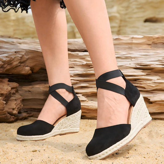 💐60% DE RÉDUCTION ! Espadrilles à Lanières Croisées – Style Bohème, Idéales pour les Vacances 🌴🌺【Offre Limitée】