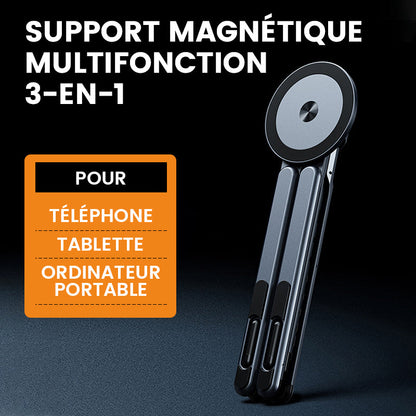 💐50% DE RÉDUCTION ! Support Magnétique 3-en-1 – Fixation Solide pour Téléphone, Tablette & PC 🔒📱【Offre Limitée】