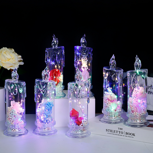 💐50% DE RÉDUCTION ! Bougie LED Rose Réaliste – Décoration Romantique & Sans Flamme 🕯️💖【Offre Limitée】