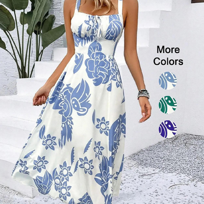💐52% DE RÉDUCTION ! Robe Trapèze à Bretelles – Fronces au Dos, Tombé Fluide 🌊✨【Offre Flash】