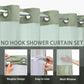 🚿🛁 PROMO -50% ! Rideau de Douche Motif Waffle – Double Couche Imperméable, Accrochage Boutons-Pression Sans Anneaux, Fenêtre Transparente Lumineuse · 5 Coloris · 183×190cm ✨